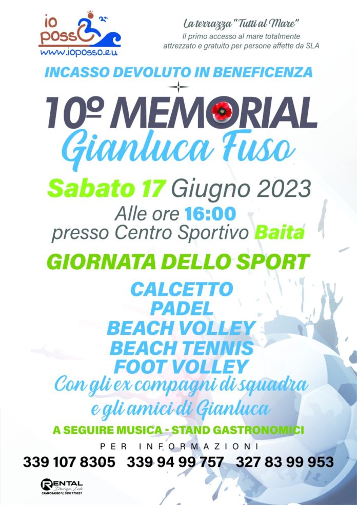 Memorial Gianluca Fuso, domani la decima edizione