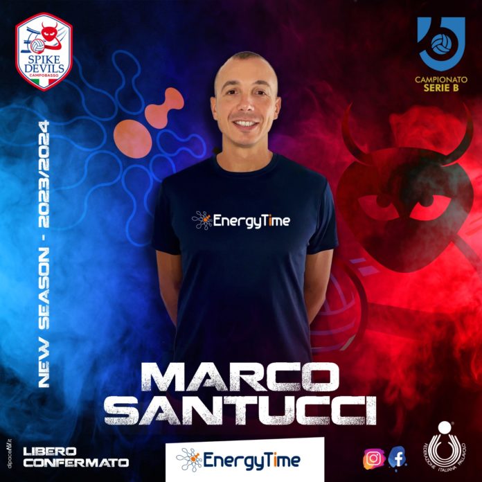 Volley, Serie B, EnergyTime Spike Devils, capitan Santucci confermato: il ruolo di libero è in mani molto salde