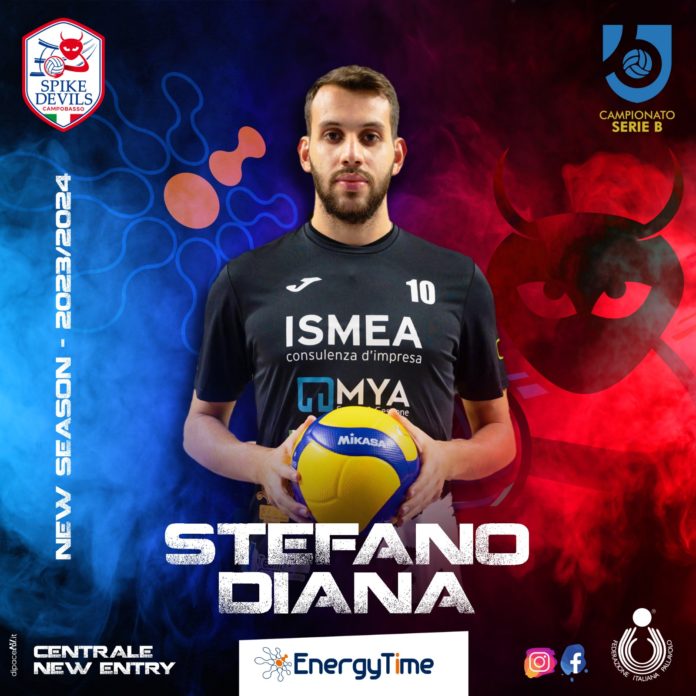 Volley, Serie B, EnergyTime Spike Devils, al centro un altro po’ di Molise: nel reparto dei posti tre l’agnonese Stefano Diana