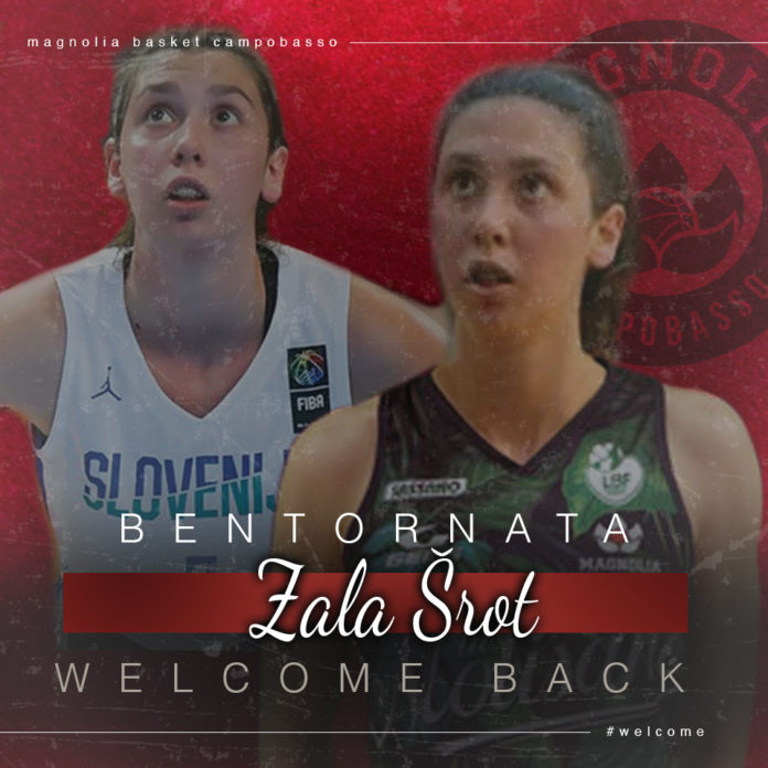 Basket, A1 femminile, la Molisana Magnolia chiude il cerchio con il rientro di Zala Srot. Le sensazioni: «Non vedo l’ora di raggiungere Campobasso, mi è mancata l’energia che sanno trasmettere i tifosi rossoblù»