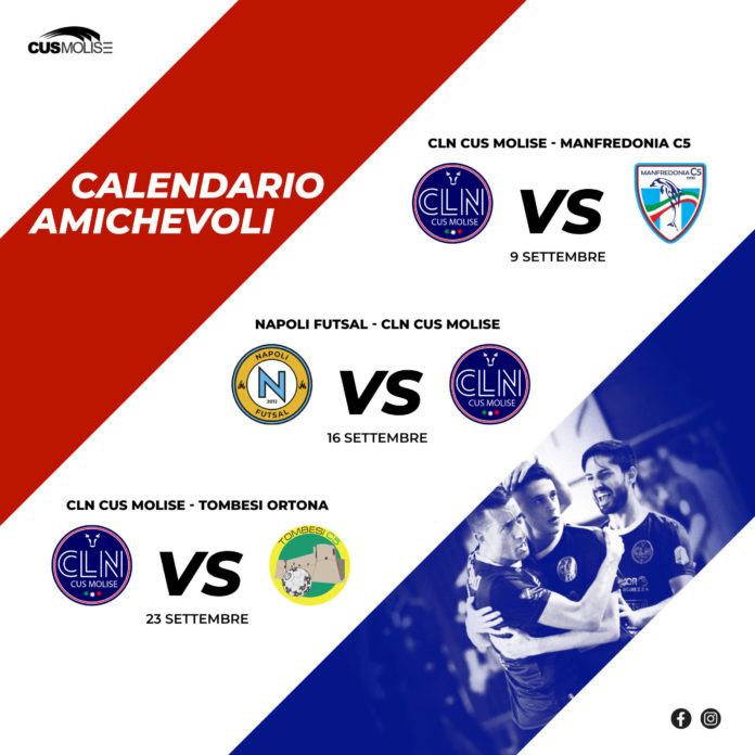 Calcio a 5, Cln Cus Molise, reso noto il calendario delle amichevoli: il 16 settembre test di lusso in casa del Napoli Futsal