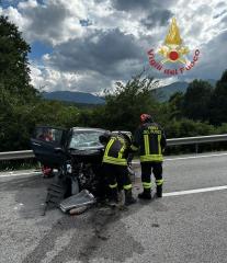 Violento frontale sulla statale 87, in territorio di Guardiaregia: il bilancio è di cinque feriti
