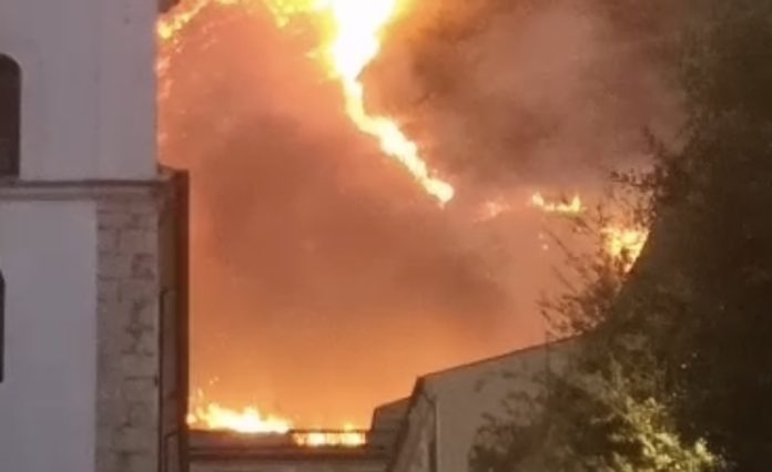 Brucia monte Santa Croce a Venafro, paura tra i cittadini
