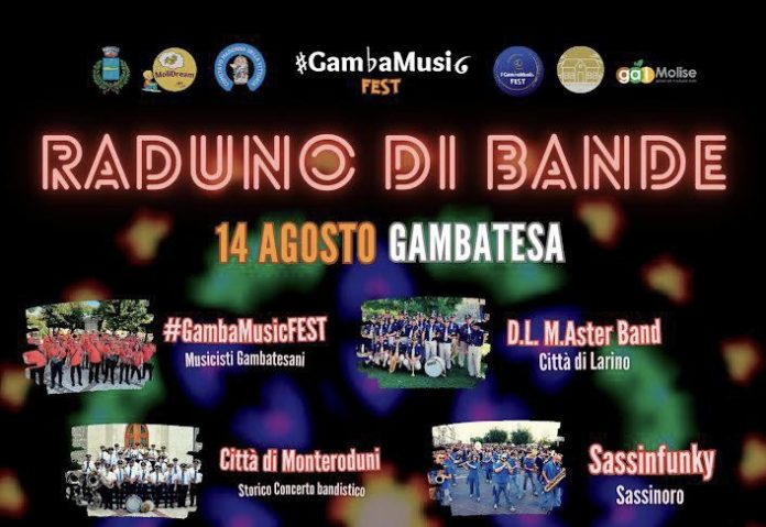 Raduno di bande a Gambatesa: sul palco e in strada 100 musicisti