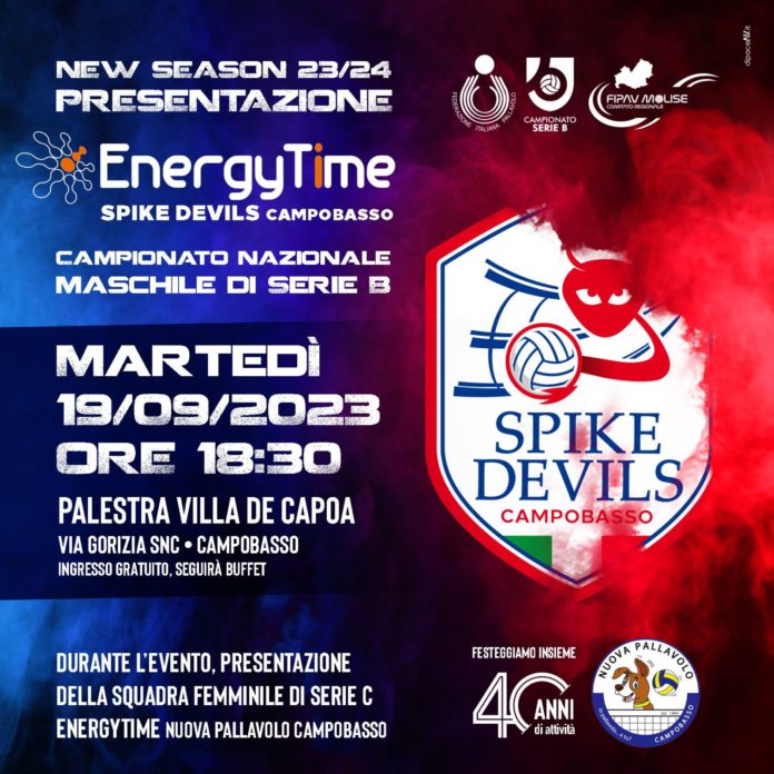 Volley, EnergyTime Spike Devils, grande attesa per la presentazione. Domani pomeriggio, dalle 18.30, l’appuntamento sul rinnovato taraflex federale dello scenario di Villa De Capoa