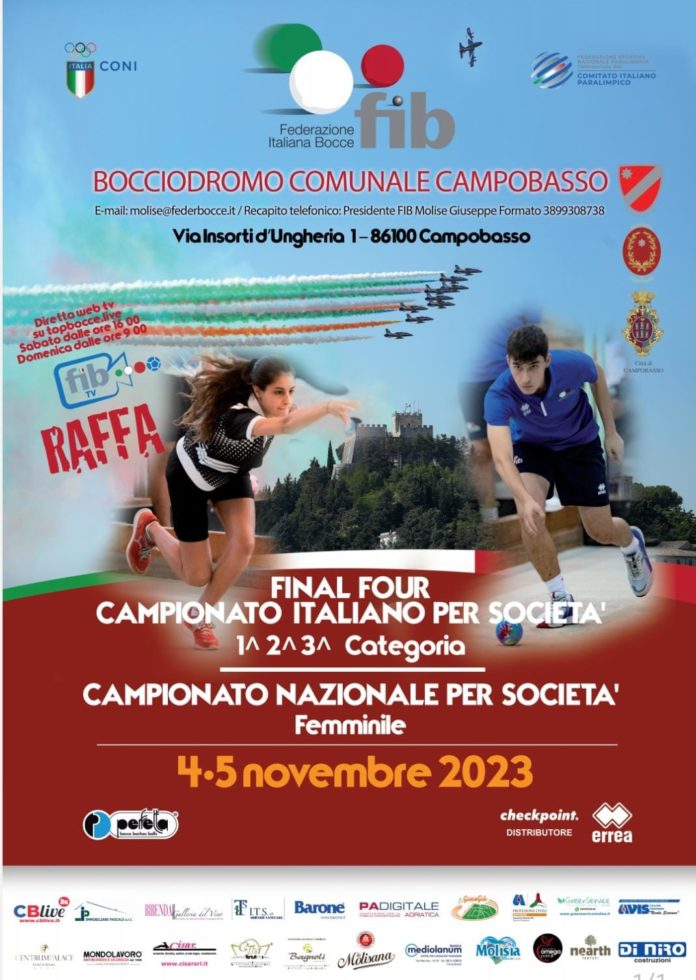 Bocce, la FIB Molise è pronta per le finali scudetto dei campionati a squadre