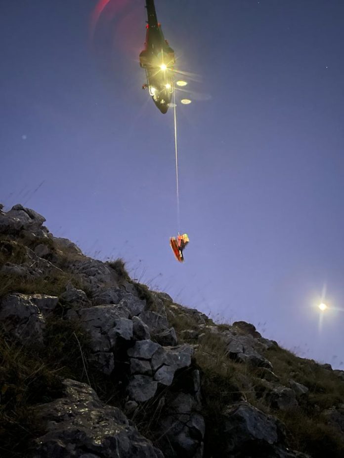 Donna lituana precipitata su un versante del Matese recuperata all’alba dal Soccorso Alpino: diverse le ferite riportate
