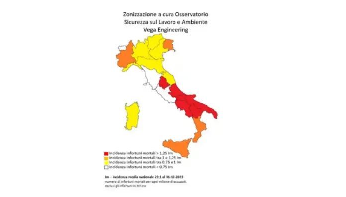 Infortuni mortali sul lavoro, il Molise in ‘zona rossa’. Il dato dell’Osservatorio Sicurezza e Ambiente
