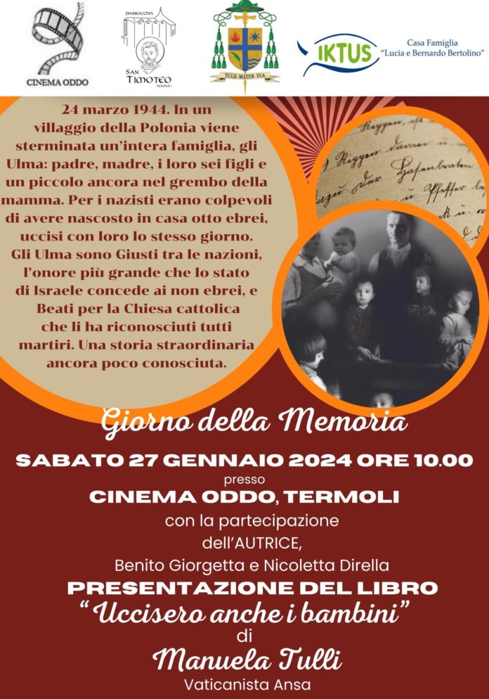 “Uccisero anche i bambini” presentazione del libro di Manuela Tulli Vaticanista di ANSA nazionale