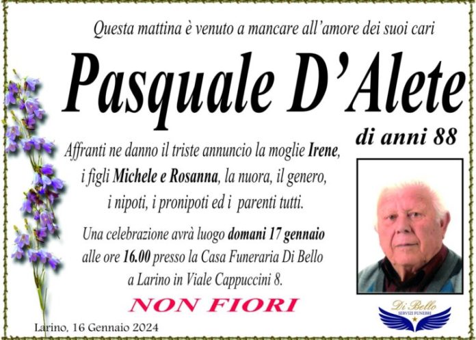 La Cgil Molise esprime cordoglio per la scomparsa di Pasquale D’Alete