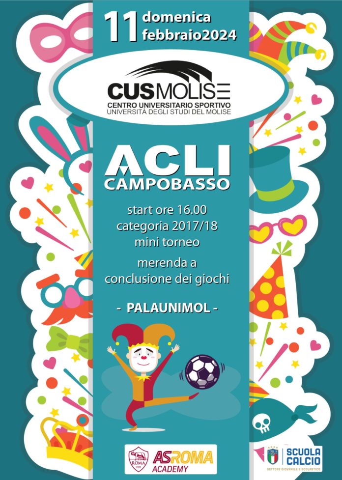Cus Molise e Acli organizzano il torneo di Carnevale. Appuntamento domenica pomeriggio al Palaiunimol.
