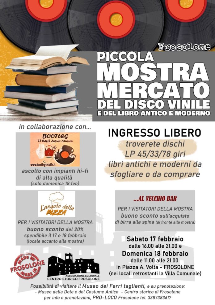 A Frosolone ritorna la Piccola Mostra Mercato del disco vinile e del Libro Antico e Moderno frosolone