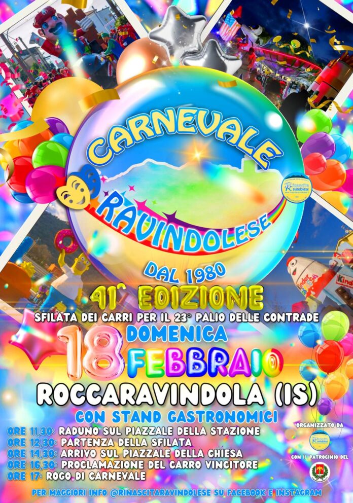 Roccaravindola, tutto pronto con l’edizione 2024 del Carnevale Ravindolese