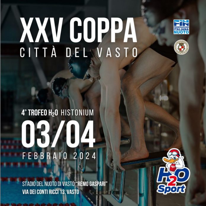 Nuoto, H2O Sport, tutto pronto per la XXV Coppa Città del Vasto – 4° trofeo H2O Histonium