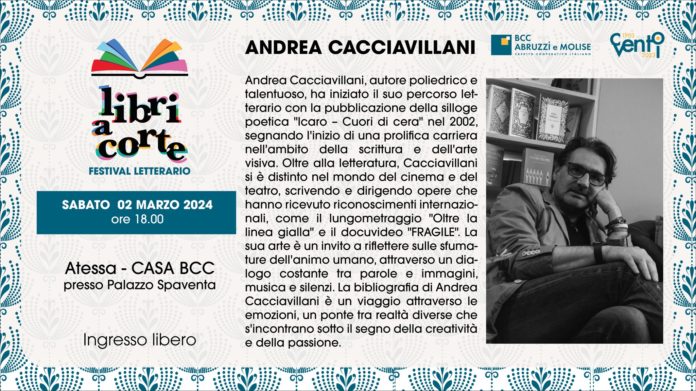 Andrea Cacciavillani al Festival Libri a Corte con “Ostinato ad Libitum” cacciavillani