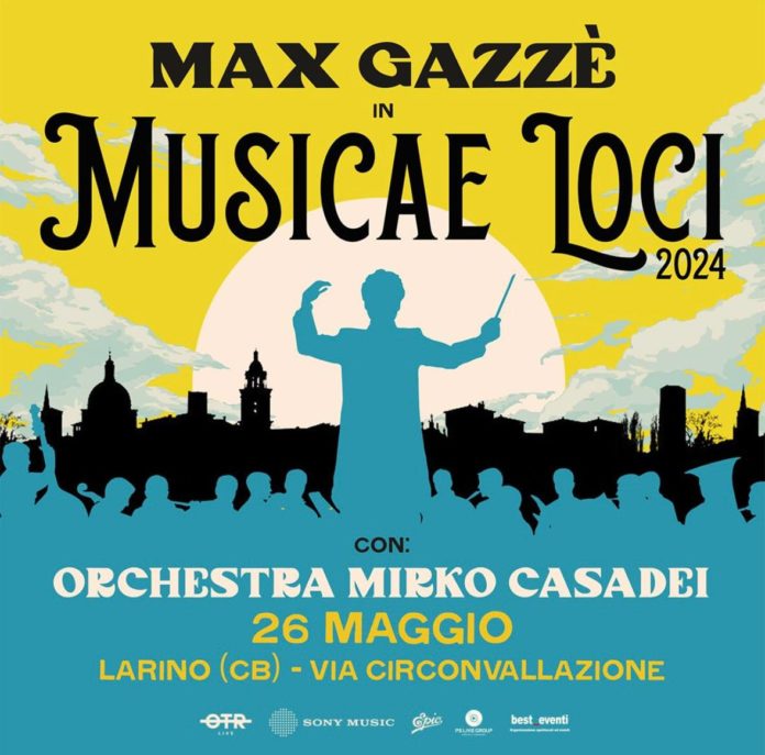 Max Gazzè a Larino il 26 maggio con l’orchestra Mirko Casadei