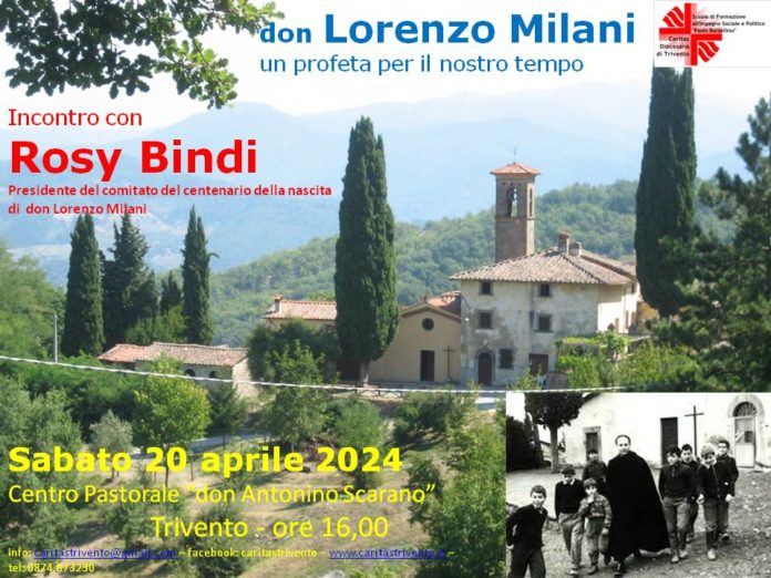 L’ex ministro della Sanità ed eurodeputata Rosy Bindi ospite della Caritas diocesana di Trivento per un convegno su don Milani