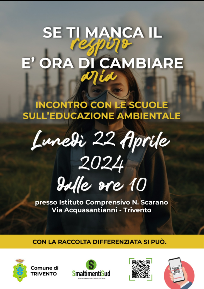 “Se ti manca il respiro è ora di cambiare aria”, educazione ambientale a scuola con il patrocinio del Comune di Trivento