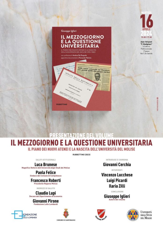 Giuseppe Iglieri e il suo libro dedicato alla storia dell’Università del Molise