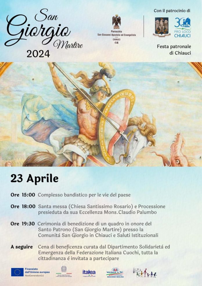 Chiauci, festa patronale di San Giorgio Martire: eventi e solidarietà