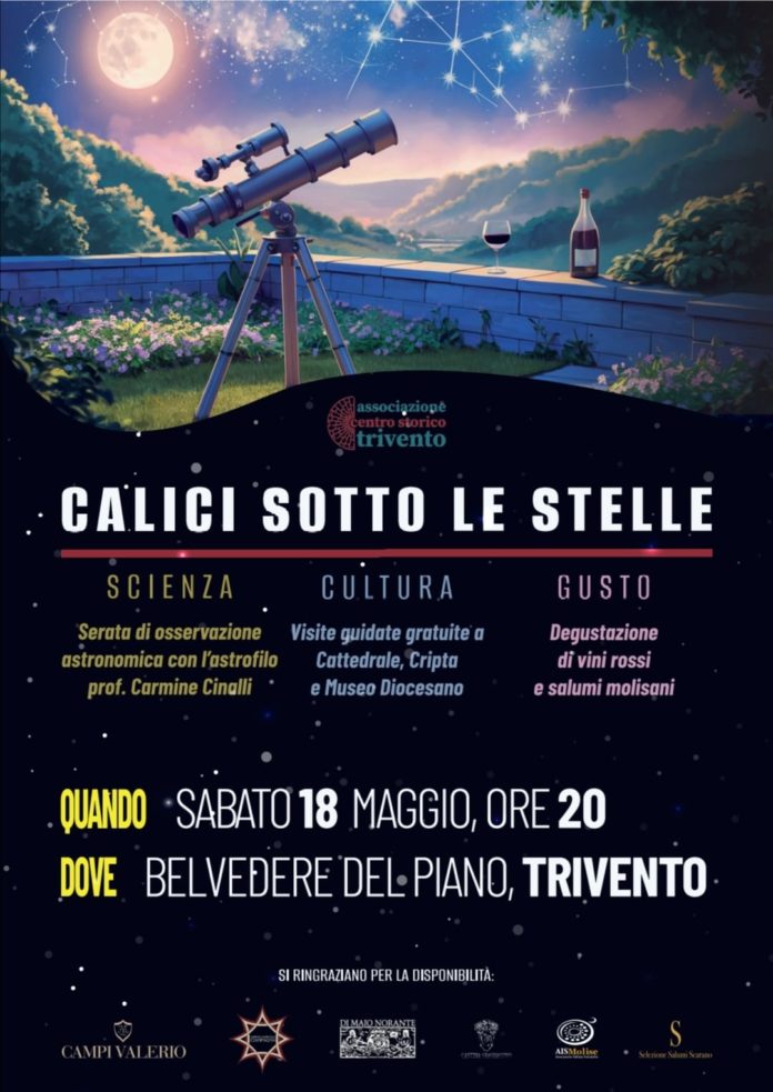 Calici sotto le stelle, un nuovo evento dell’Associazione Centro storico Trivento