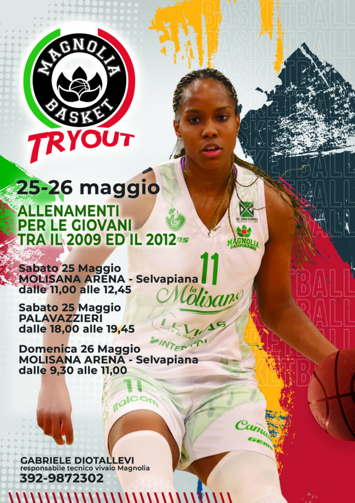 Basket, Magnolia Tryout, il settore giovanile rossoblù si apre ai talenti del territorio. Previsto un appuntamento nel fine settimana del 25 e 26 maggio. Intenso il programma per le giocatrici sott’osservazione