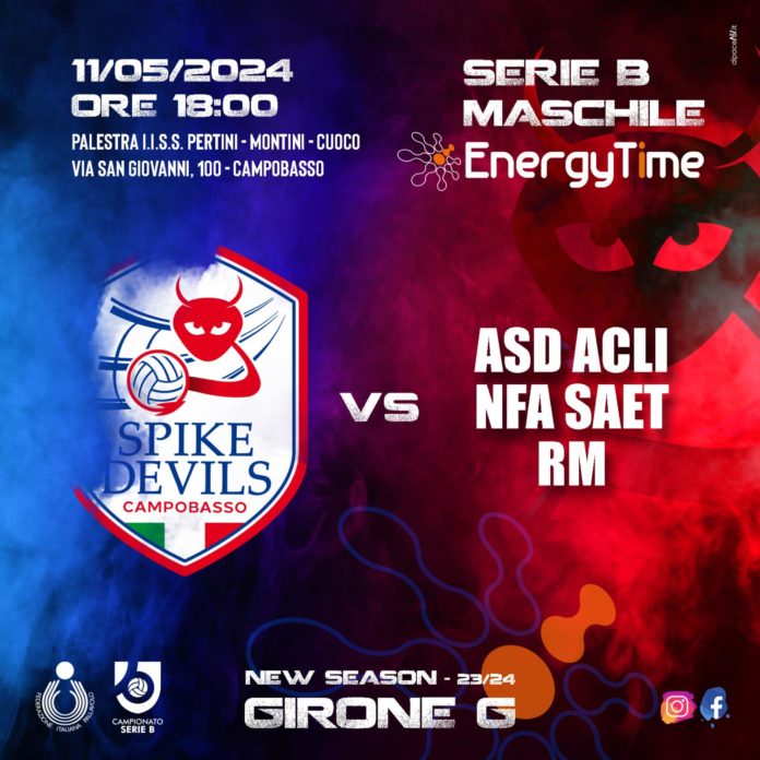 Volley, Serie B, EnergyTime Spike Devils, chiusura di regular season in casa. I rossoblù affrontano l’Acli Saet Roma per riprendere il primato