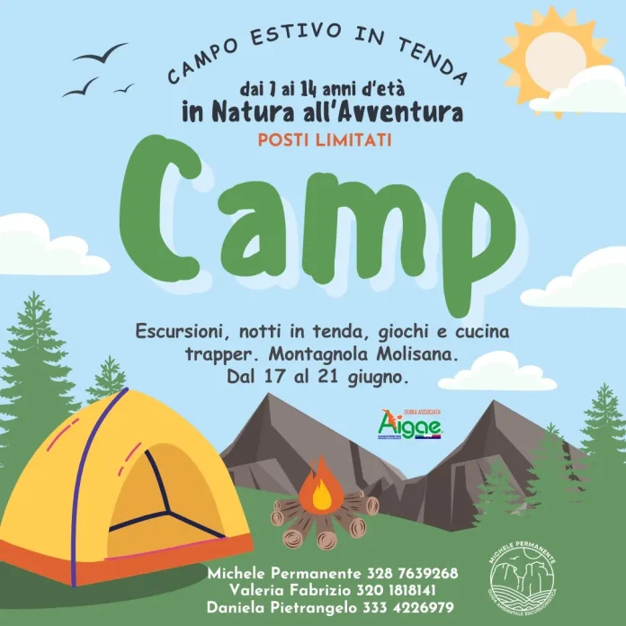 Tutto pronto per il campo estivo in tenda con guide ambientali escursionistiche campo estivo