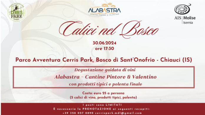 Calici nel Bosco, serata di degustazione a Chiauci