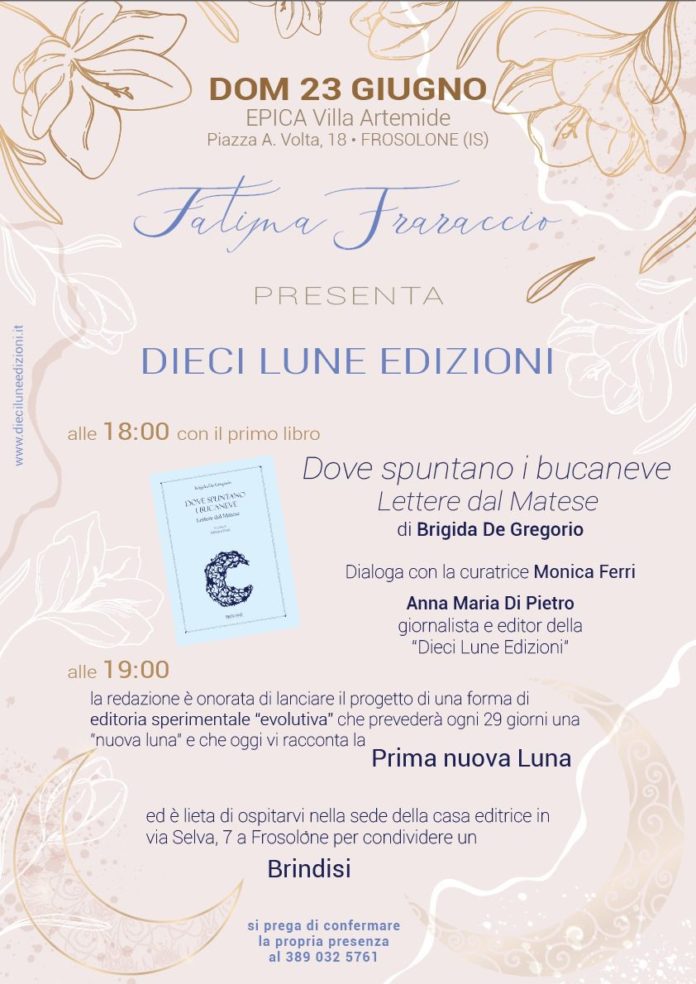 Frosolone, la Dieci Lune Edizioni presenta il suo primo libro