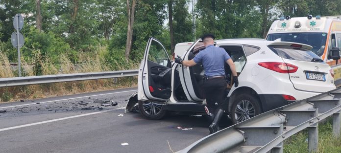 Scontro frontale sulla Statale 17: un ferito in ospedale, traffico in tilt statale 17