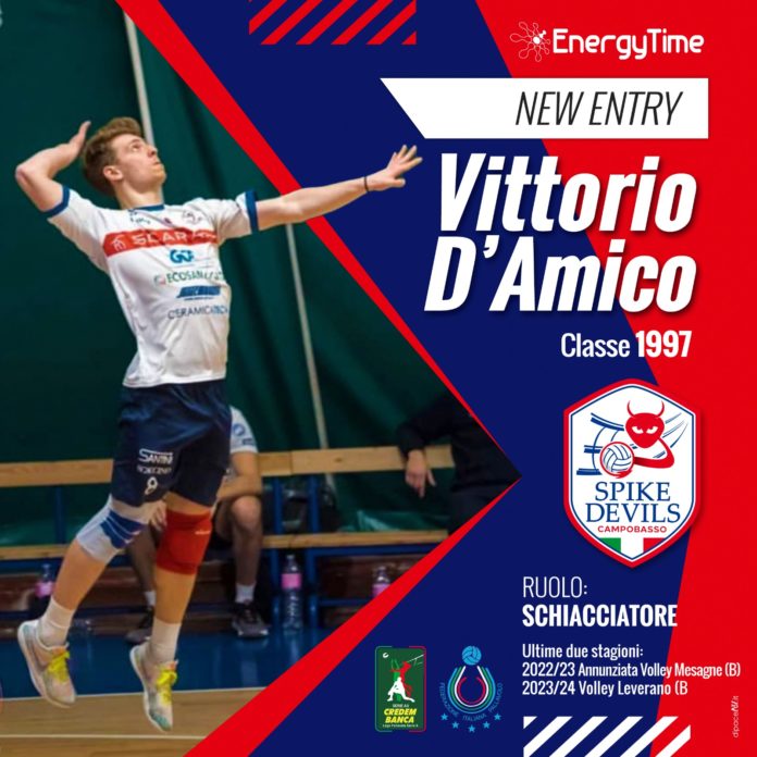 Volley, EnergyTime Spike Devils, D’Amico pronto ad imparare. Lo schiacciatore calabrese in Molise per una grande opportunità