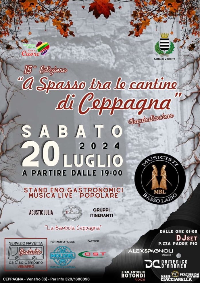 “A spasso tra le cantine di Ceppagna”, al via una quattro giorni ricca di eventi ceppagna