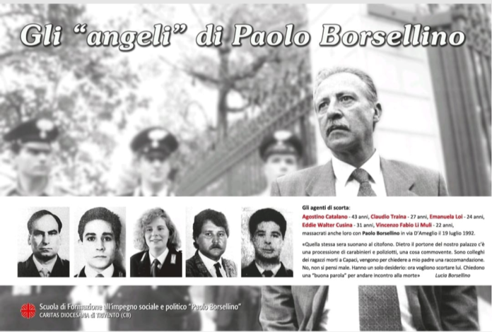 A 32 anni dalla strage di via D’Amelio, la Scuola di formazione all’impegno sociale e politico “Paolo Borsellino” di Trivento ricorda gli “Angeli” scorta del magistrato