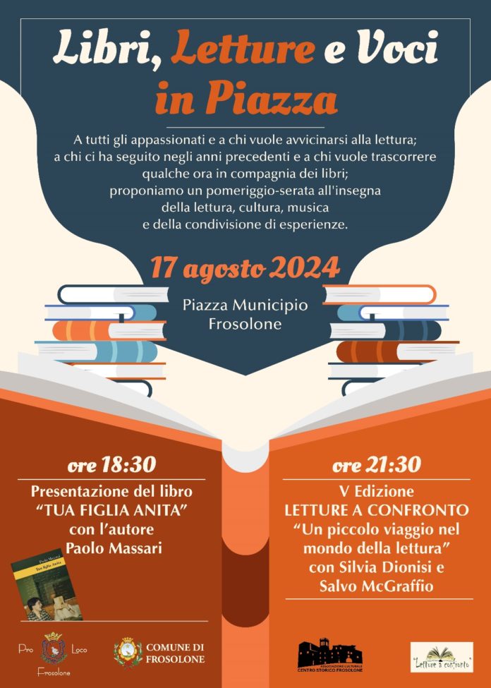 Libri, Letture e Voci in Piazza: a Frosolone il 17 agosto una bella e fresca iniziativa frosolone libri