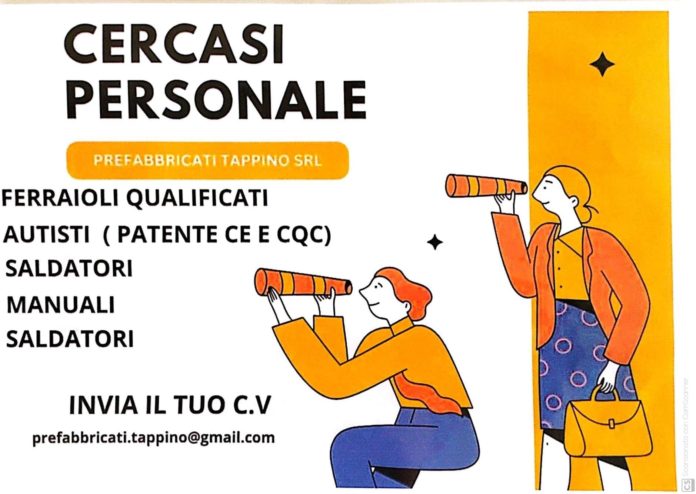 Annuncio di lavoro nel campo dei prefabbricati