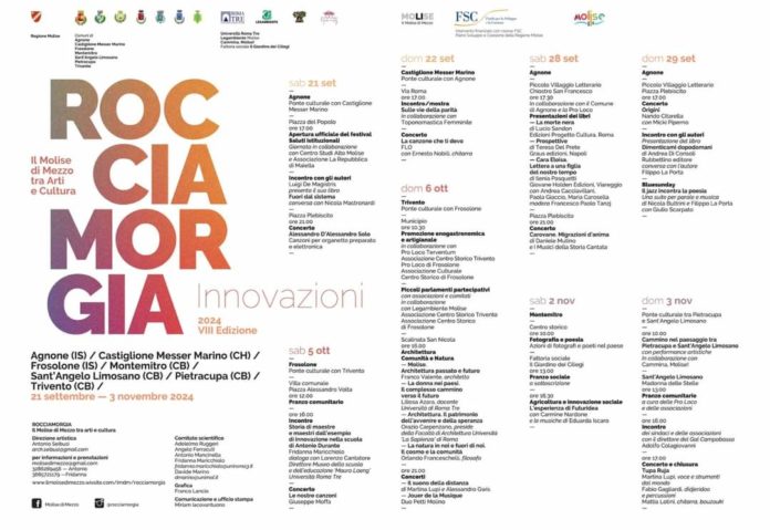 VIII edizione di “Rocciamorgia – Il Molise di Mezzo tra arti e cultura”. Il fitto programma del direttore artistico Antonio Seibusi di Trivento