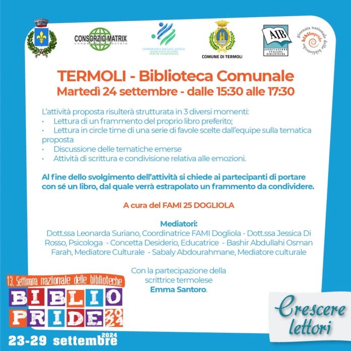 Settimana Nazionale Biblioteche: Comune di Termoli e Fami insieme per proporre attività di lettura volta alla sensibilizzazione del “Jodel-Pilloden”
