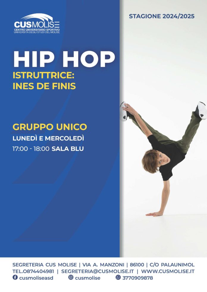 Cus Molise, l’hip hop impreziosisce l’offerta formativa dei settori giovanili. De Finis: “Lasciarsi trasportare dalla musica per ottenere risultati”