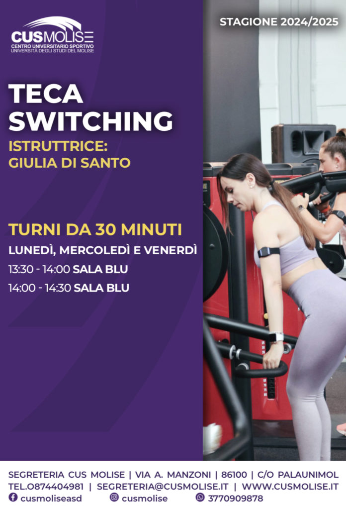 Cus Molise, il corso di Teca Switching pronto a ripartire