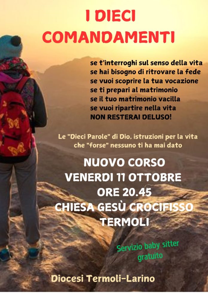 Dieci comandamenti, al via nuovo corso a Termoli, presso la chiesa di Gesù Crocifisso
