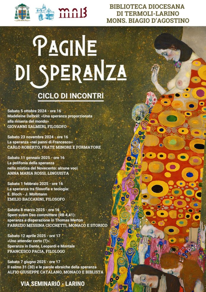 Pagine di speranza- al via nuovo ciclo di incontri alla biblioteca diocesana Mons.Biagio D’Agostino
