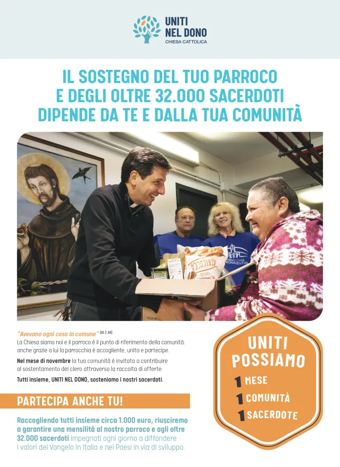 Uniti nel Dono, sosteniamo i nostri sacerdoti: la diocesi di Termoli-Larino rilancia l’iniziativa