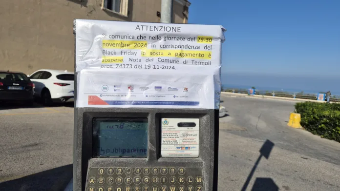 Parcheggi a Termoli, oggi e domani gratis: è Black Friday