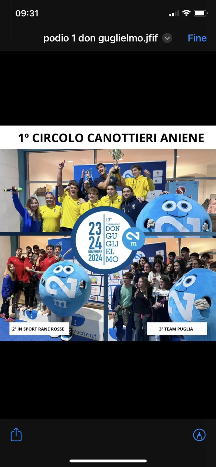 Nuoto, il Circolo Canottieri Aniene vince il 13° memorial Don Guglielmo.