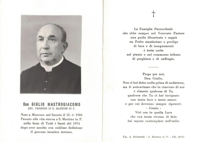 A 50 anni dalla morte San Martino in Pensilis ricorda don Giulio Mastrogiacomo