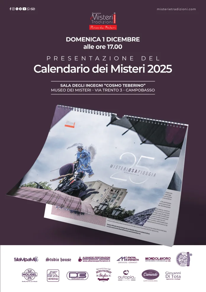 Campobasso, domenica pomeriggio la presentazione del “Calendario dei Misteri”