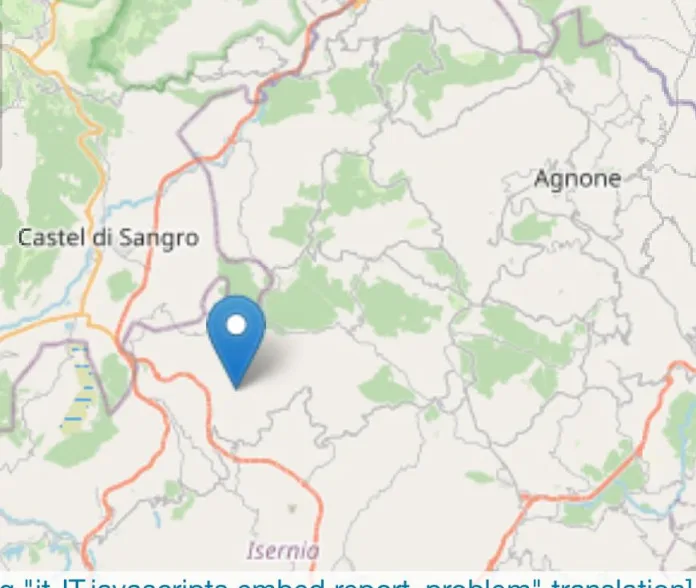 Lieve scossa di terremoto a Forli del Sannio, magnitudo 2.7