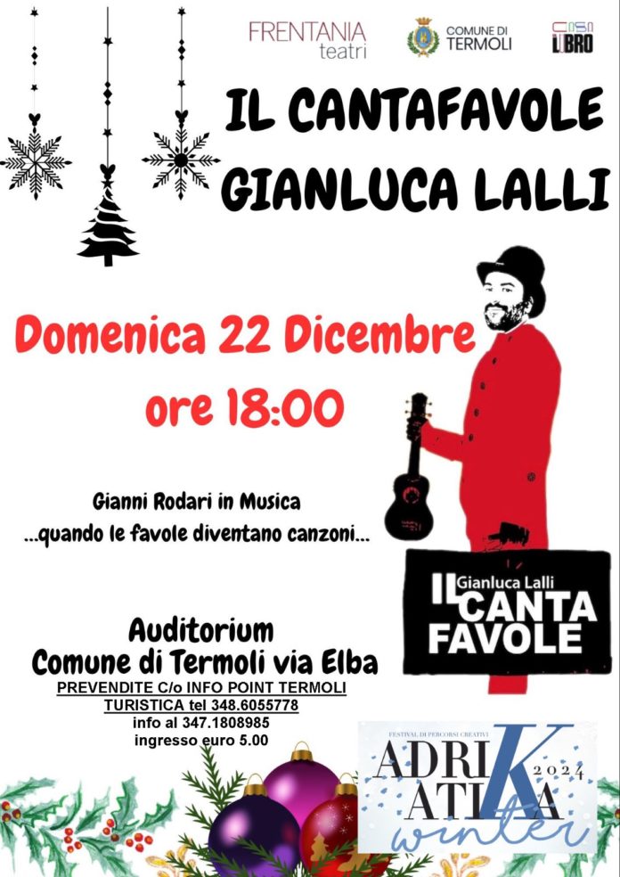 Arriva a Termoli lo spettacolo “Il Cantafavole Gianluca Lalli”