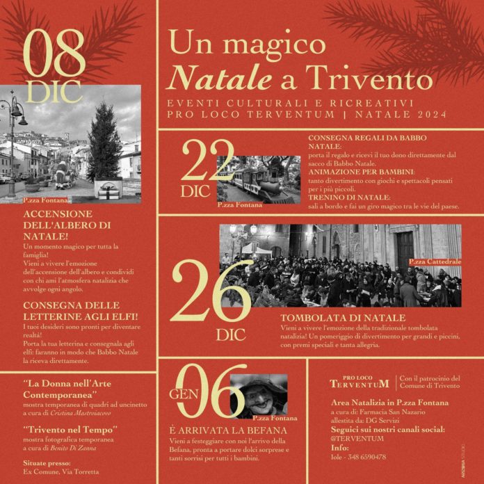 Un Magico Natale a Trivento, reso noto il programma della Pro loco